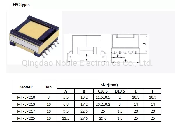 High Frequency Transformer EPC Series, Ef Transformer UC Transformer