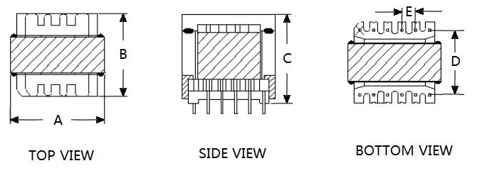 High Quality Ee Series Flyback Core Switching Power High Frequency Transformer for Audible Signaling